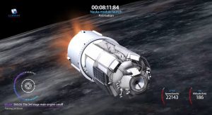 Illustration graphique du module Naouka lors de sa mise en orbite le 21 juillet 2021.