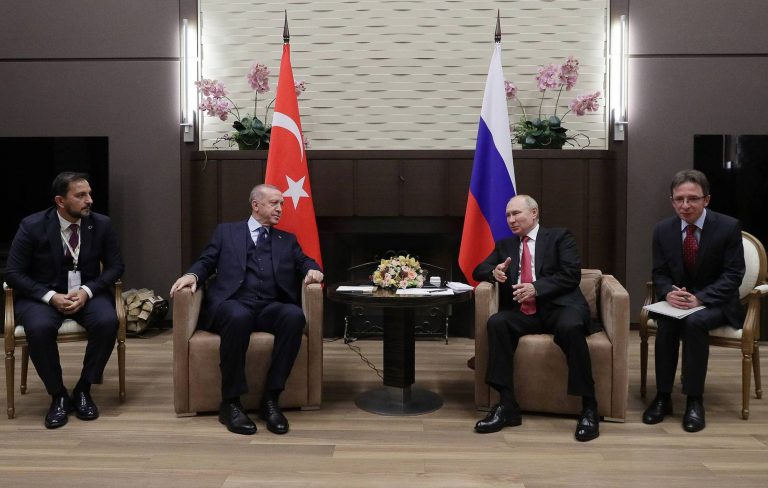 La rencontre à Sochi entre les président turc et russe le 29 septembre 2021.