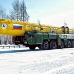 Un missile Start-1 à Svobodny [aujourd'hui Vostochny] avant son lancement. C'est un missile dont la base est mobile.