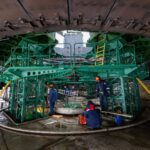 La nouvelle cabine de service en place.