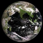 La Terre depuis l'orbite géostationnaire.