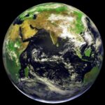 La Terre vue depuis l'orbite géostationnaire.