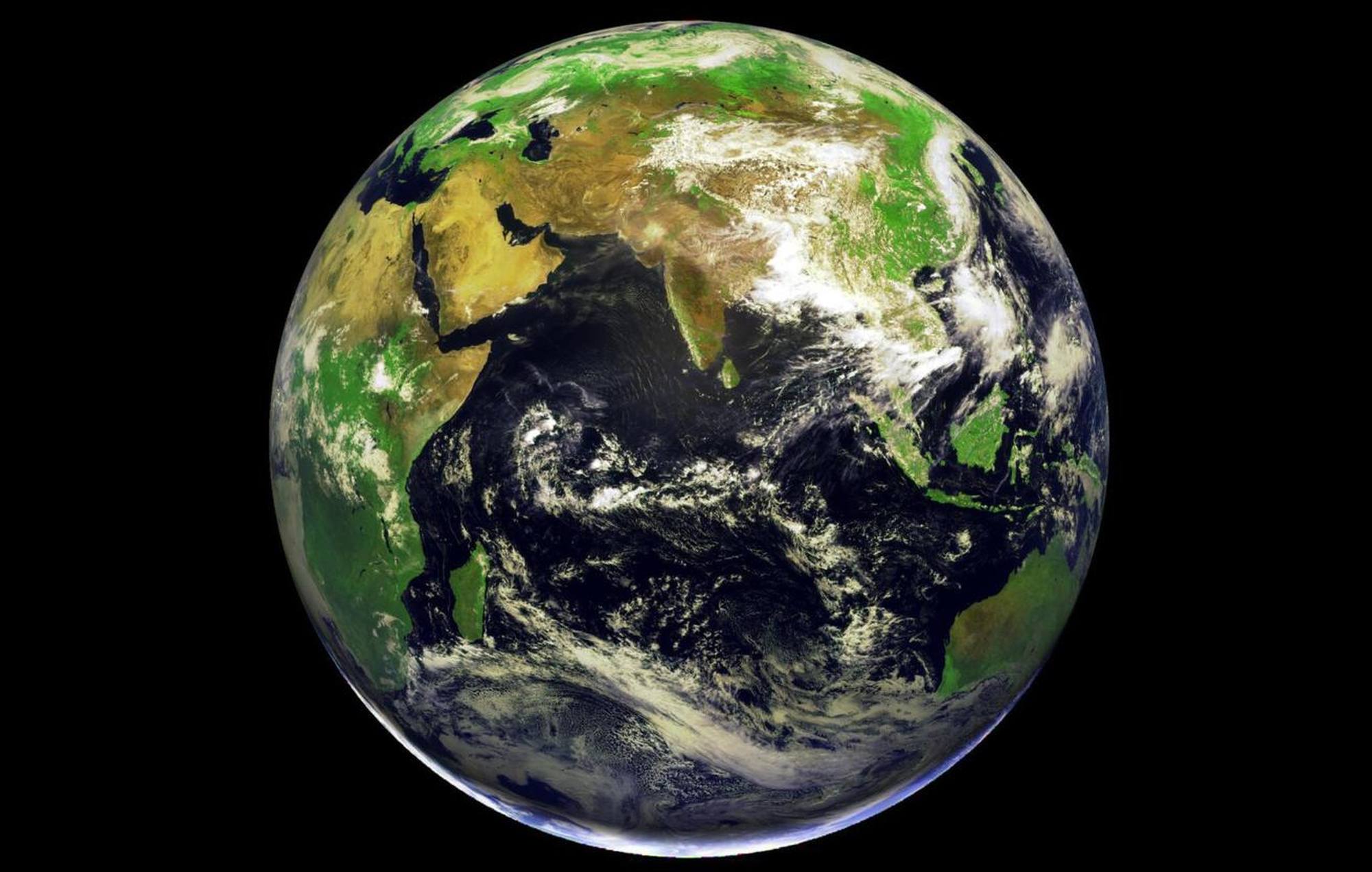 La Terre vue depuis l'orbite géostationnaire.