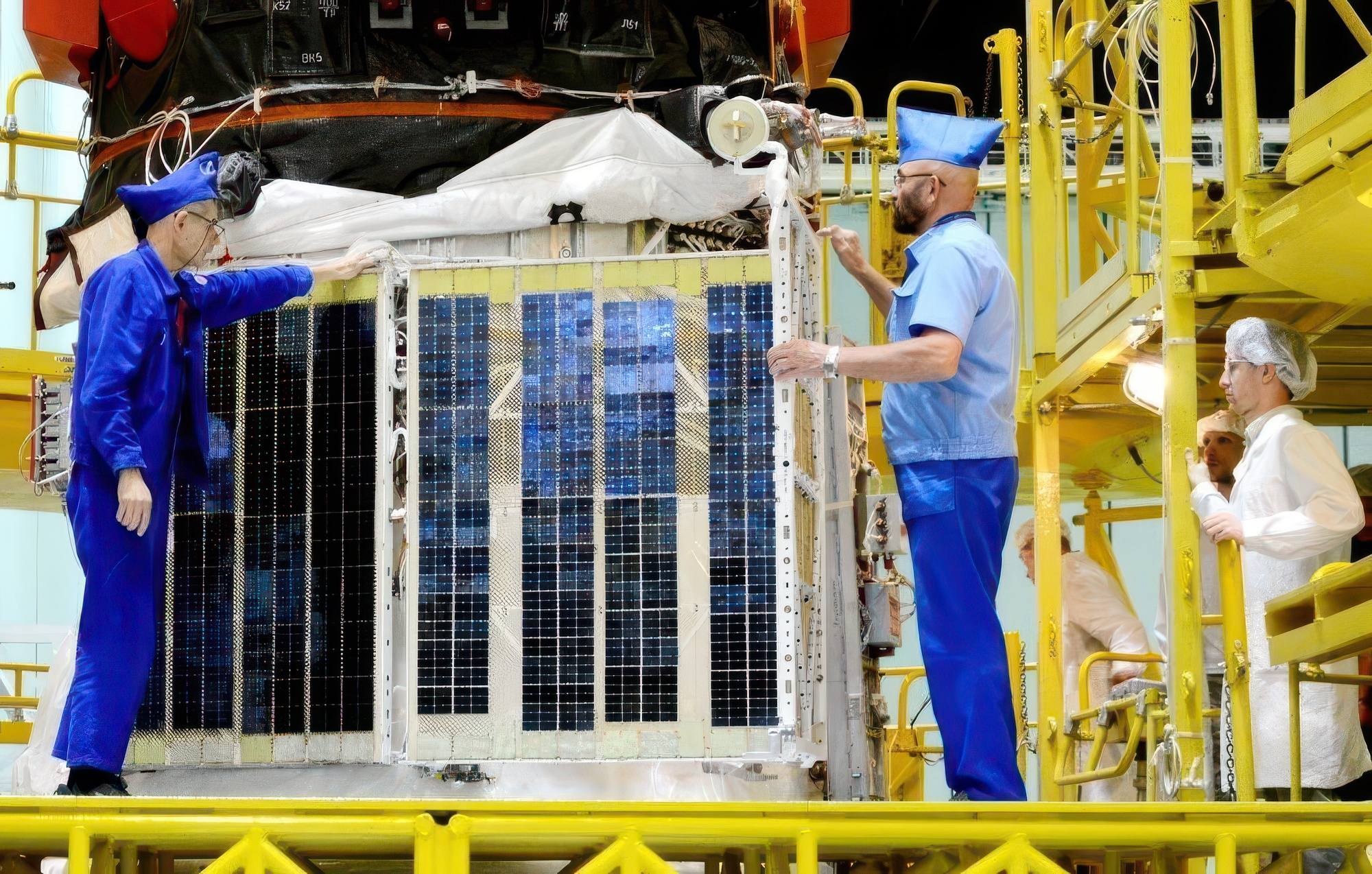 Les panneaux solaires sont déployés manuellement.