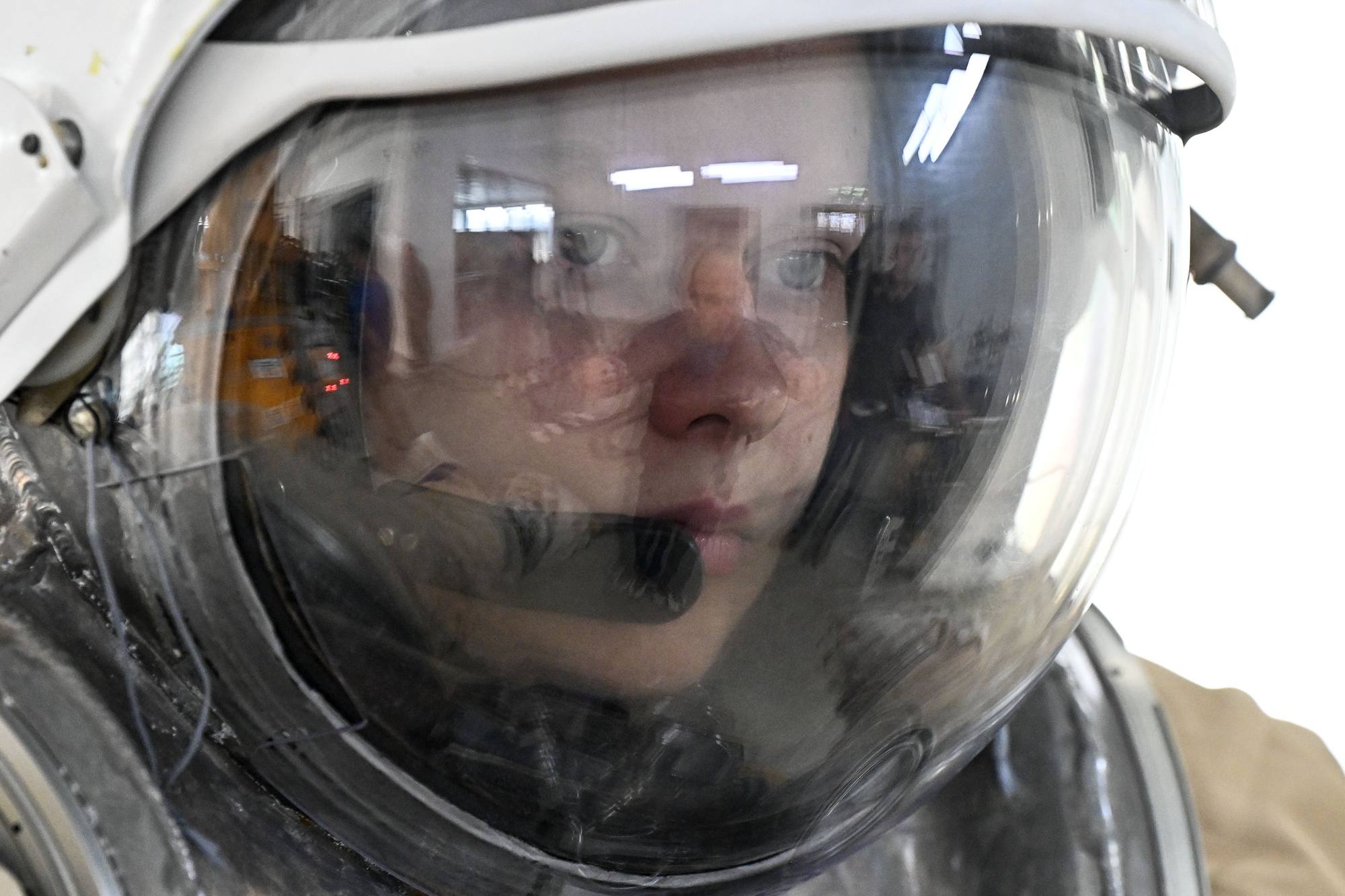 Anastasia Meremkoulova dans son scaphandre.