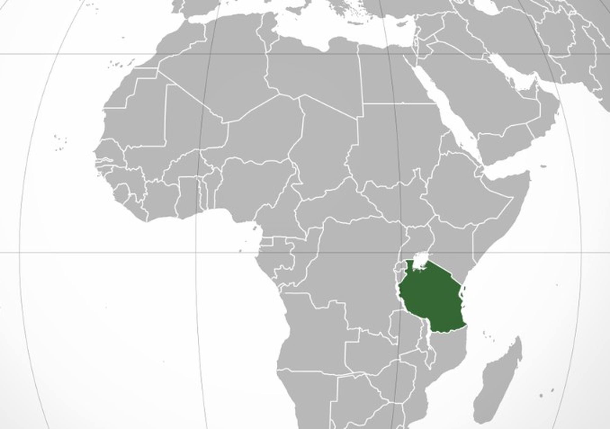 La localisation de la Tanzanie en Afrique.